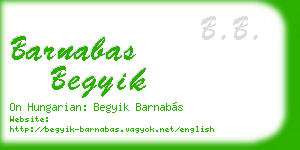 barnabas begyik business card