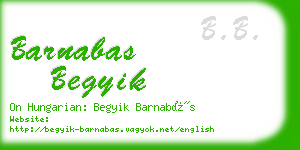 barnabas begyik business card